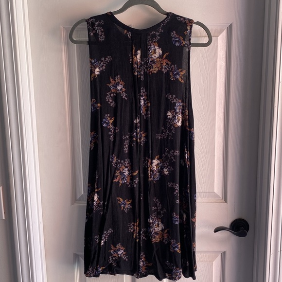 Free People S  Tree Swing Tank Top Tunic Dress Sleeveless Keyhole Raven Black. - Picture 5 of 15